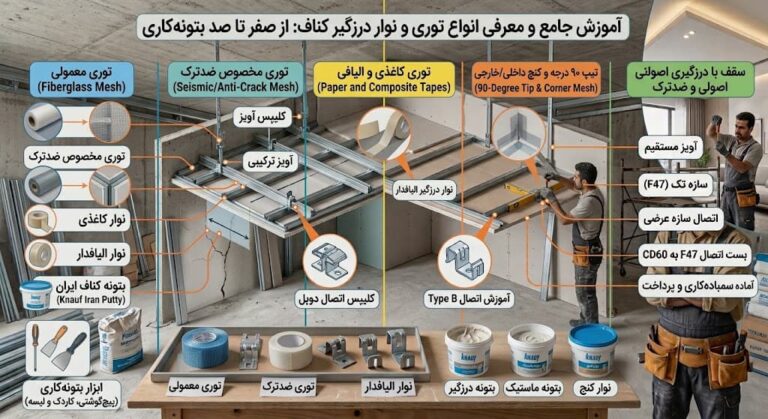 توری کناف و آشنایی با انواع نوار درزگیر