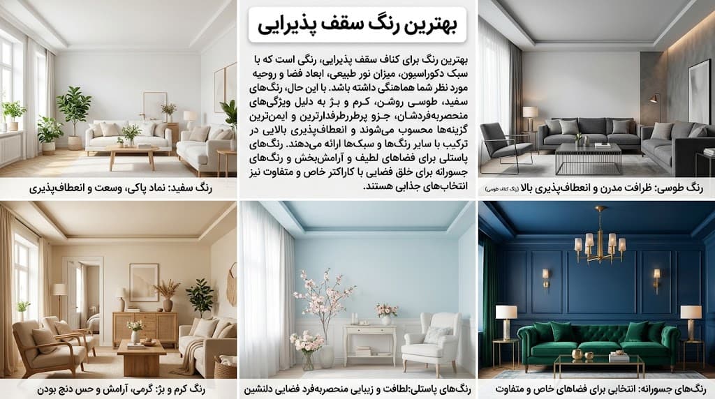 بهترین رنگ کناف سقف پذیرایی